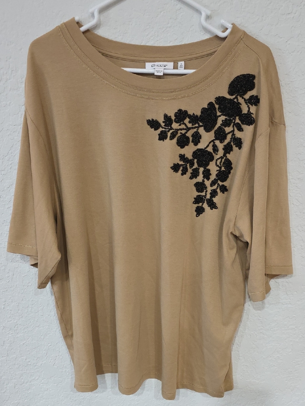 Lot Of 2 Chico's Short Sleeve Tee Shirts Size 4 / US Size XXL